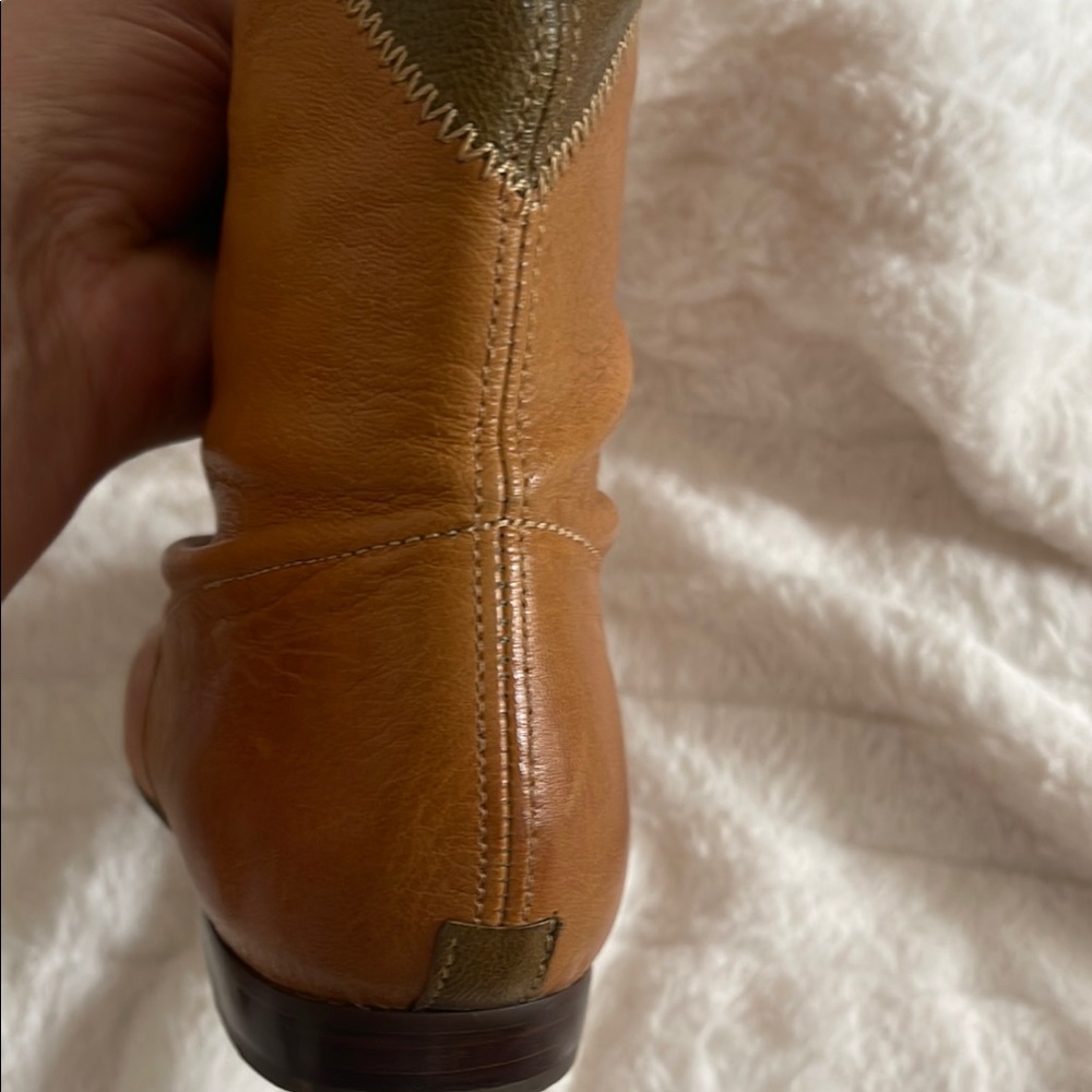 Patchwork Leather Boots - image 6